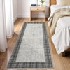 Washable Modern Geometric Bordered Living Room Rugs Soft Low Pile Foldable Carpet for Home Office - 2 of 4
