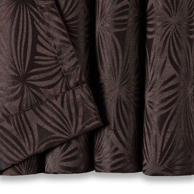 Brown Embossed Polyester Room-Darkening Tab Top Curtain Panels, 52 x 108 Inches