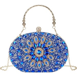 Rhinestone Evening Clutch Purses Evening Weddings,Party Purses Crystal Diamond Glitter Sparkly Handbag - 1 of 4