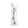 5 tier Rotating Bookshelf, Floor Rack Bookcase with Acrylic plate Student Multi-Function Creative Bookshelf for Living Room with anti-toppling base - 3 of 4