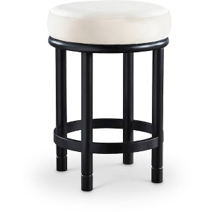 Meridian Furniture,Monette Cream Velvet Counter Stool - 1 of 4