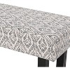 DOMETOUR Ashford Boho Fabric Bench Great Deal Furniture Boho Fabric Bench, Black Print - 2 of 4