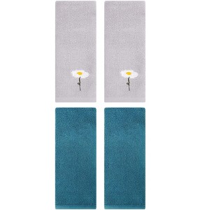 REGALWOVEN 4 Pcs Cotton Soft Absorbent Bathroom Hand Towels for Home Dcor 13" x 30" - 1 of 4
