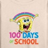 Women's - SpongeBob SquarePants - 100 Days Of School Spongebob Lightweight French Terry Wide Neck Long Sleeve Shirt - 2 of 4
