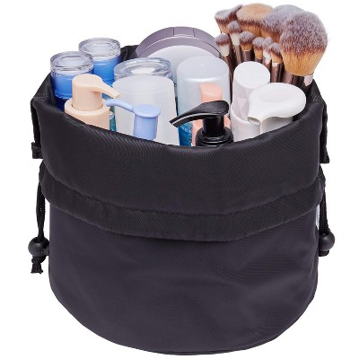 Narwey Barrel Drawstring Makeup Bag Travel Cosmetic Bag Large Toiletry Organizer Waterproof for Women