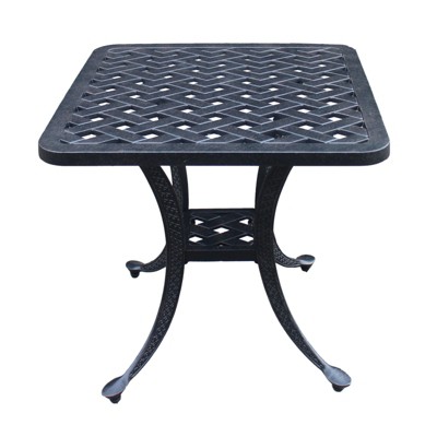 DSVIMOY Patio Side Table, Metal Outdoor Round Coffee Table for Patio Yard Balcony Garden, Antique Bronze, 21"*21"*21"