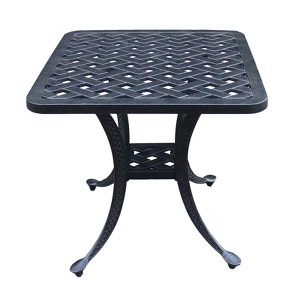 DSVIMOY Patio Side Table, Metal Outdoor Round Coffee Table for Patio Yard Balcony Garden, Antique Bronze, 21"*21"*21" - 1 of 4