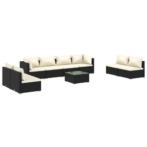 vidaXL Garden Lounge Set Black - 1 of 4