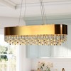LNC Lcarium 10-Lights 37" Luxury and Glam Rectangle Crystal Kitchen Island Lights, Gold - 2 of 4