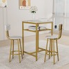 3-Piece Bar Height Dining Sets with a Table and 2 Stools with Backrest - 2 of 4