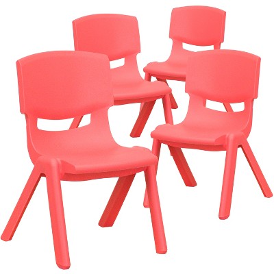 6 PACK Natural Plastic Stackable Preschool Activity Chair w/10.5" Seat Height 