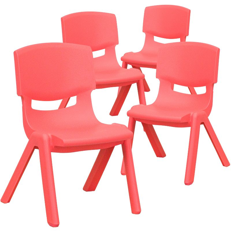 Flash Furniture 4 Pack Plastic Stackable School Chairs with 10.5" Seat Height, 1 of 11