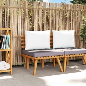 Patio Chair with Cushions Solid Acacia Wood vidaXL - 1 of 4