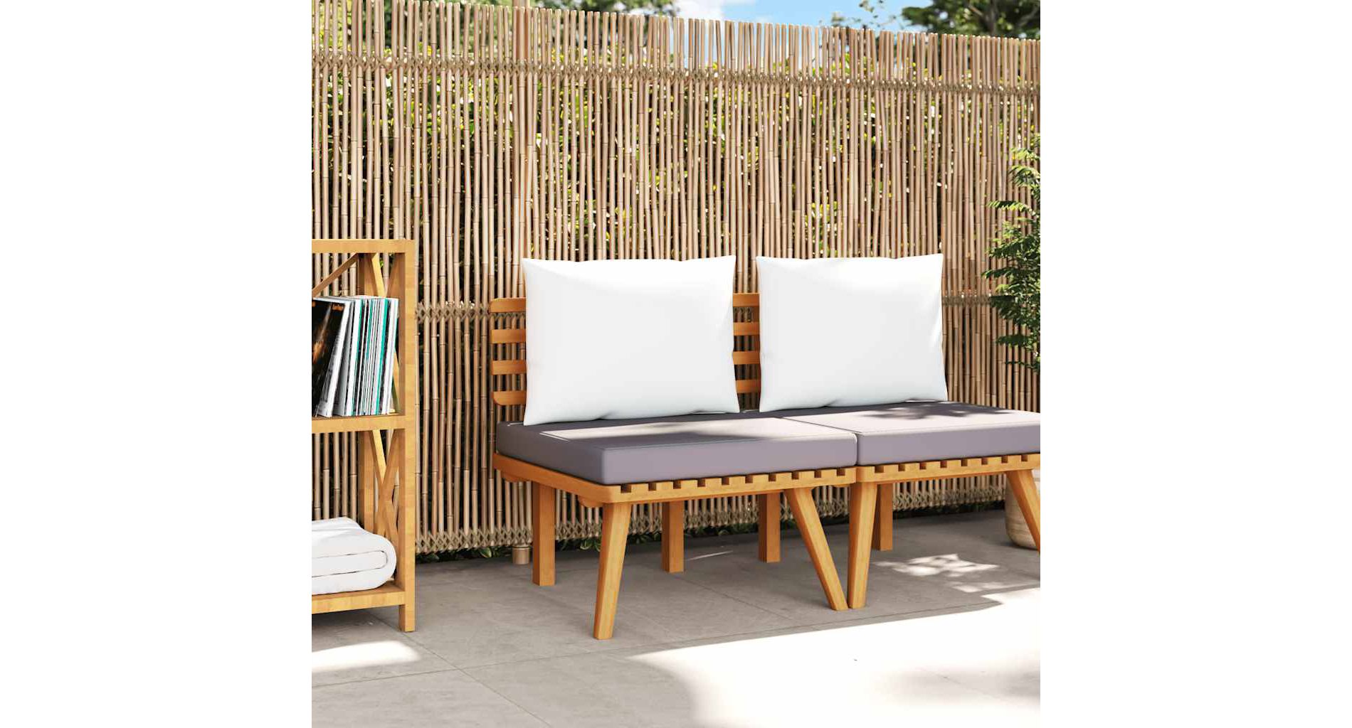 Patio Chair with Cushions Solid Acacia Wood vidaXL