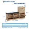 Shoe Storage Bench with 4 Flip Drawers & Padded Seat Cushion - 2 of 4