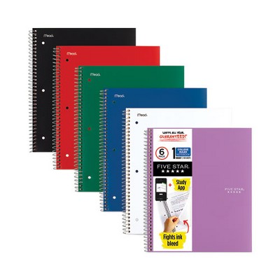 Photo 1 of (READ FULL POST) Five Star Wirebound Notebook, 1-Subject, Medium/College Rule, Randomly Assorted Cover Color, (100) 11 x 8.5 Sheets, 2/Pack