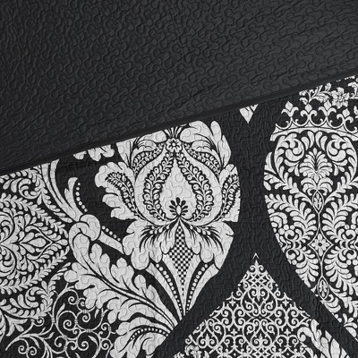 Black and White Cotton Reversible Full Quilt Set