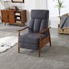 Dark Gray Wood Frame Armchair, Modern Accent Chair Lounge Chair for Living Room - 3 of 4