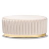 Kirana Velvet Upholstered Ottoman with Gold PU Leather Base - Baxton Studio: Glamorous, No Assembly Required - image 2 of 4