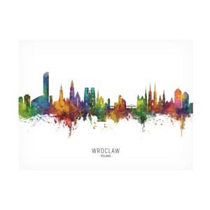 Trademark Fine Art Michael Tompsett 'Wroclaw Poland Skyline Named' Canvas Art - 1 of 4