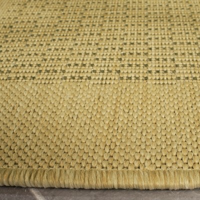 Natural and Olive Rectangular Synthetic Indoor/Outdoor Rug