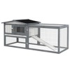 Outdoor Large Wooden Rabbit Hutch, 2-Tier 61.4" Weather-Resistant Rabbit Cage With Feeding Trough, Guinea Pig Hutch With Sliding Tray - 2 of 4