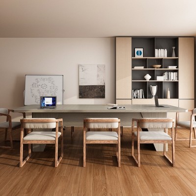 Famapy Sleek and Airy Grey Conference Table A Perfect Blend of Style and Functionality