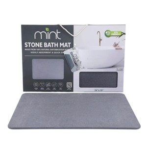J&V TEXTILES Stone Bath Mat Diatomaceous Earth Shower Mat Non-Slip Super Absorbent Diatomite Stone Mats for Bathroom Floor Quick-Drying Easy to Clean - 1 of 4