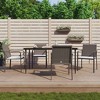 vidaXL Patio Dining Set Table and Chair with Cushions Poly Rattan and Steel - Brown 63" Table Length 4 Chairs - 2 of 4