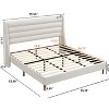Sapphtopaz Modern Bed Frame with Wave Headboard Chenille Upholstered Platform Bed with Slat Support for Bedroom, No Box Spring Needed, Beige - 3 of 4