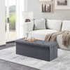 FONTOI Foldable Storage Ottomans, Ottoman Foot Rest, Storage Chest for Living Room Bedroom Entryway, Gray, 15"*15"*43.3" - 2 of 4