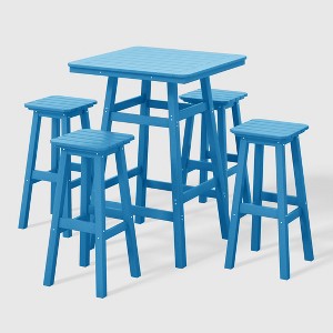 WestinTrends Malibu All Weather Hdpe Outdoor Patio Bar Height Dining Set (5-Piece) - 1 of 4