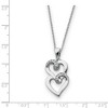 Black Bow Jewelry Sterling Silver & CZ Sisters, Friends Forever, Heart Necklace, 18 Inch - 2 of 4