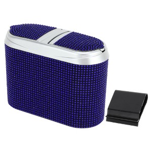 Unique Bargains Car Trash Can Portable Car Door Trash Bin Blue 1 Pc 6.3" Length 2.8" Width 4.7" Height Plastic - 1 of 4