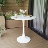 31.5in Round Dining Table, Tulip Table Dining Table 2-4 People with MDF Table Top & Pedestal Base, Mid-Century Coffee Table Office Living Room Table - 3 of 4