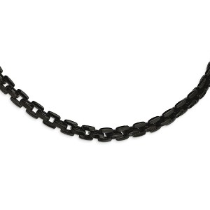 Black Bow Jewelry 10mm Stainless Steel Black Plated Anchor Chain Necklace, 20 Inch - 1 of 4