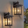 C Cattleya 2-Pack 12in. Oil Rubbed Bronze Outdoor Wall Lantern with Water Ripple Glass - 2 of 4