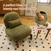 Modern Accent Lounge Chair with Solid Wood Legs, Velvet Upholstered Armless Living Room Chair,Bedroom Reading Chair for Apartment-Koiai - 2 of 4