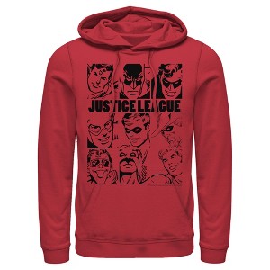 Men's Justice League Vintage Hero Panels Pull Over Hoodie - 1 of 3