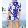 LA LEELA Women's Button Down Blouses Floral Party Blouse Shirt Short Sleeve Tropical Vacation Dress Hawaiian Shirts Tank Top Women - 2 of 4
