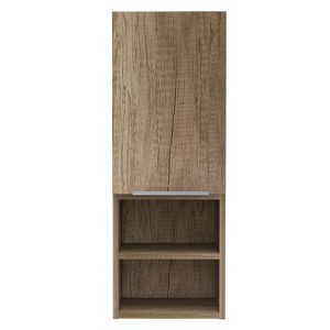 SEVOBAL Bathroom Storage Cabinets Multi-Functional Storage Cabinet, Dual Interior Shelves and Dual Open Shelves for Bathroom, Brown, 15.7"*15.7"*4.7" - 1 of 4