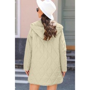 Quilted Snap Button Hooded Coat - 1 of 1
