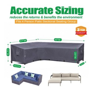 2025 Edition Waterproof Outdoor Patio L Shape Sofa Cover - Grey - 1 of 4