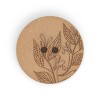 Dritz 23mm Recycled Hemp Round Floral Buttons Light Brown - 3 of 4
