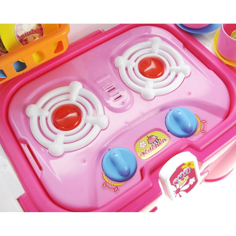 Link  Ready! Set! Cook! Portable Kids Kitchen Cooking Set Toy With Lights And Sounds, Folds Into Stepstool, 2 of 8