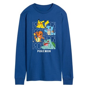 Men's - Pokémon - Stacked Logo Pikachu And Friends Long Sleeve Graphic T-Shirt - 1 of 4