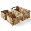 Attop 3-Piece Handwoven Water Hyacinth Storage Baskets - Versatile Natural Organizers for Home, Office & Pantry - 4 of 4