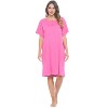 Casual Nights Women's Henley Nightshirts Set of 2, Floral Short Sleeve Nightgowns & Solid Sleepwear Shirt - 2 of 4