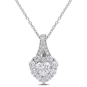 EVERLY JEWELRY | Sterling Silver 2 CT DEW Created Moissanite  Fashion Pendant With Chain - 1 of 4