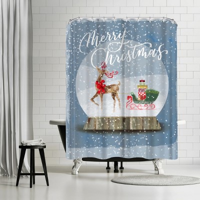 Holiday Snow Globe I by PI Creative Holiday Collection Shower Curtain - Americanflat